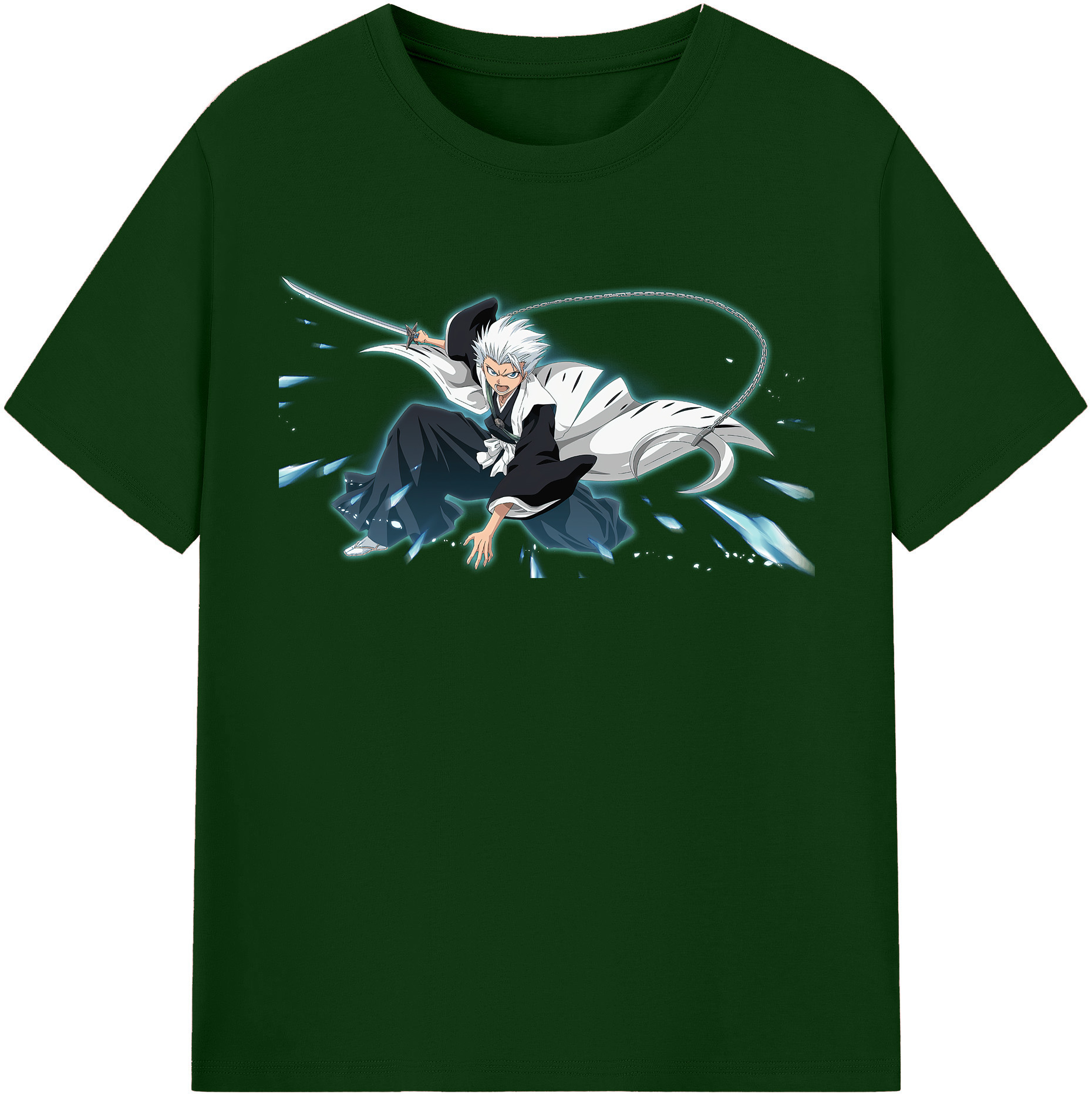 （画像用） ブリーチ 日番谷冬獅郎（ひつがや とうしろう） BLEACH Hitsugaya Toushirou 綿100％半袖Tシャツ（フロントプリント）